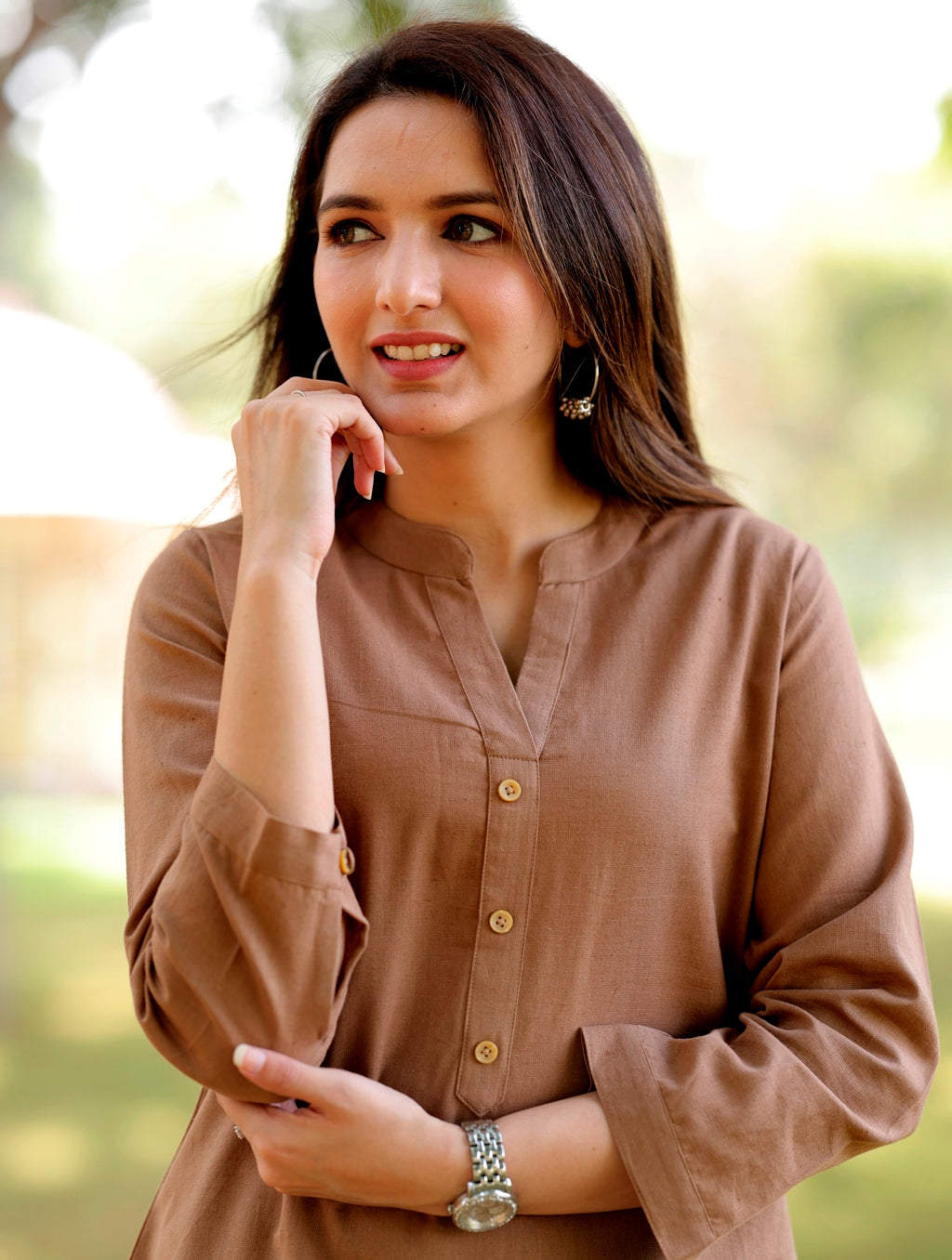 Mocha Brown Short Kurti