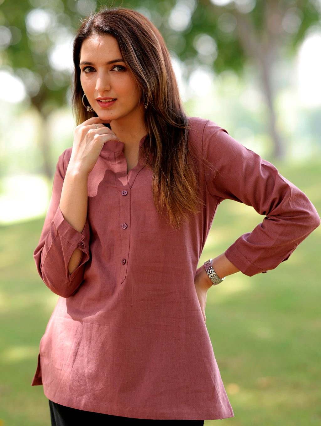 Rose Taupe Short Kurti