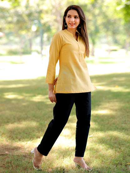 Yellow Short Kurti