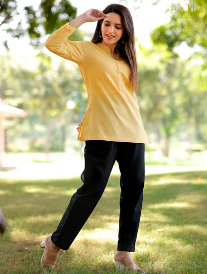 Yellow Short Kurti