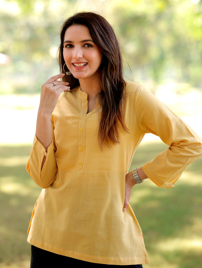 Yellow Short Kurti