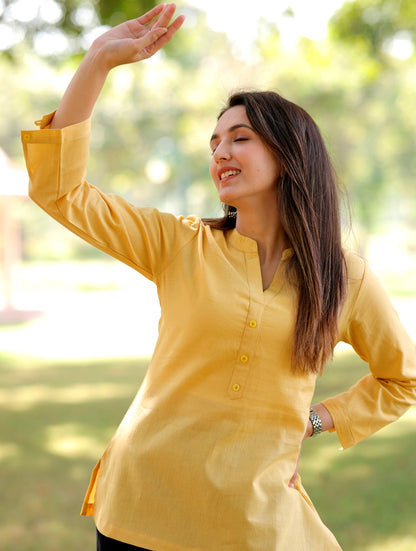 Yellow Short Kurti