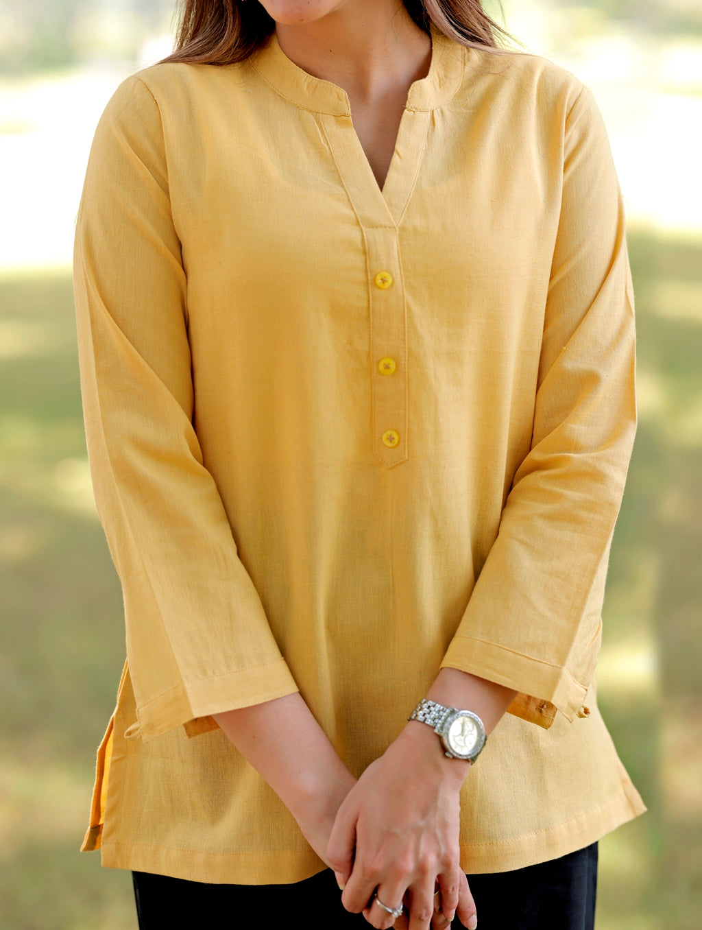 Yellow Short Kurti