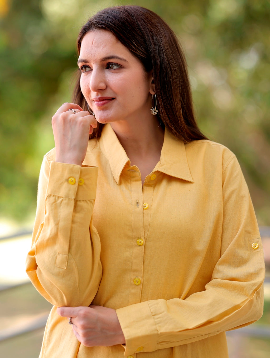 Yellow Cotton Linen Shirt