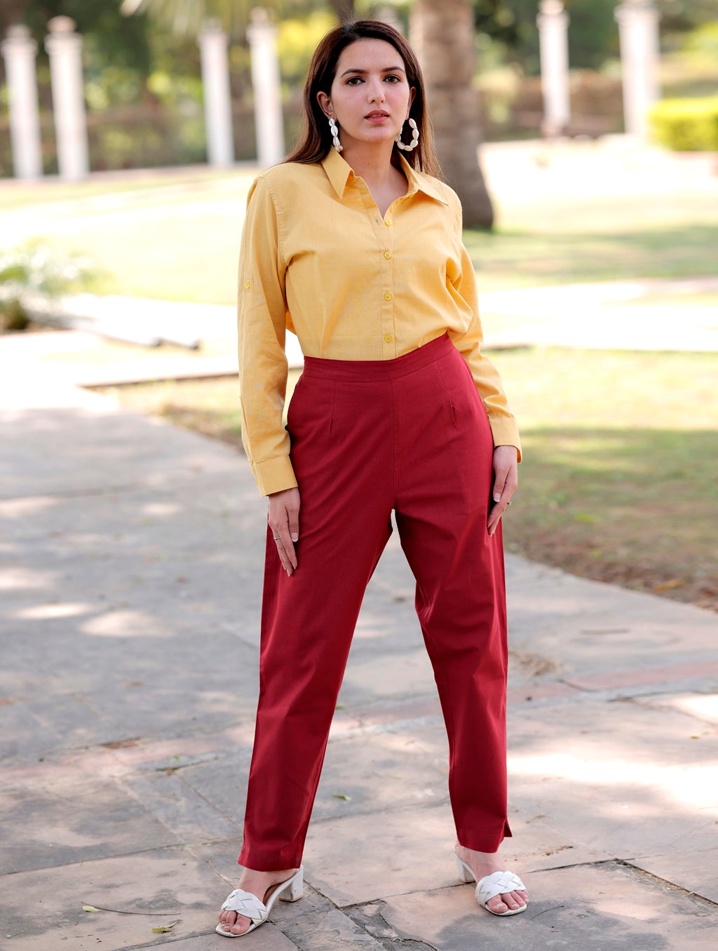 Maroon Cotton Pant