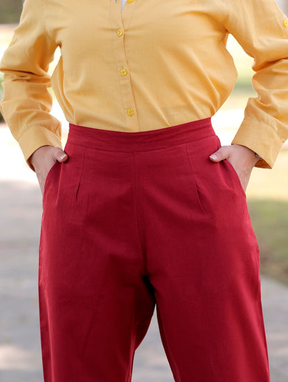 Maroon Cotton Pant