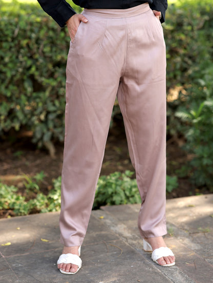 Grey Cotton Formal Pants