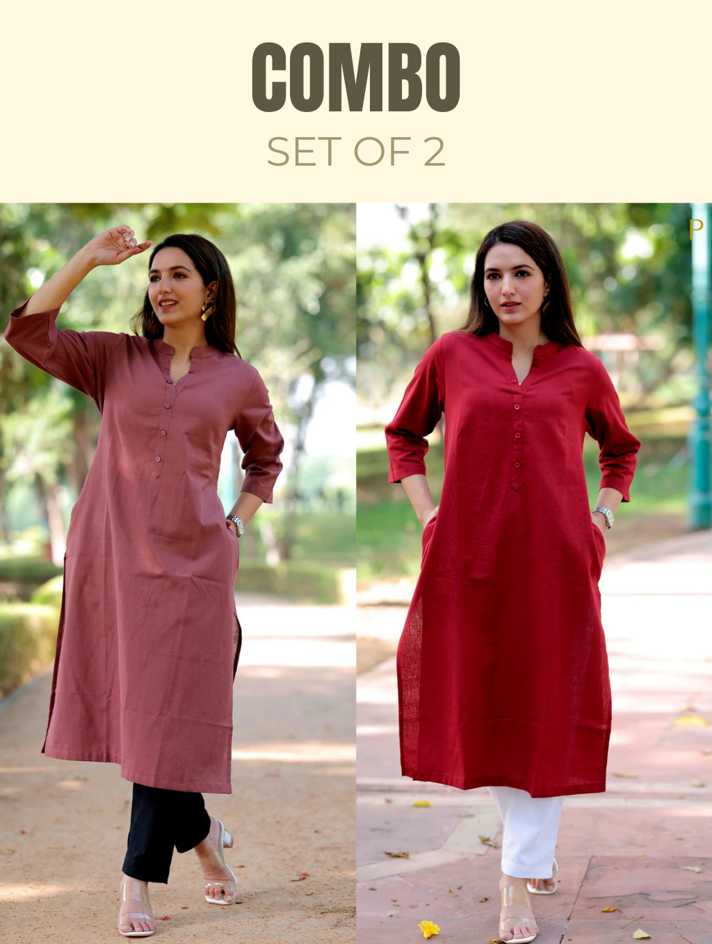 Straight Kurti Combo - Straight Kurti Combo - Palla Jaipur - Palla Jaipur