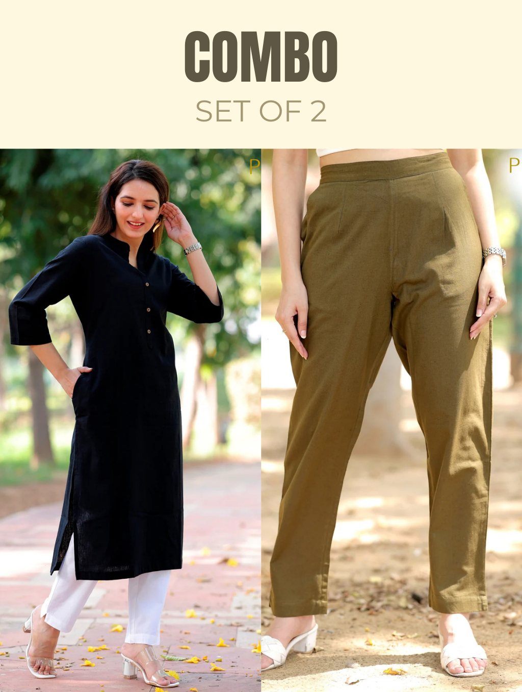 Straight Kurti & Pant Combo - Straight Kurti & Pant Combo - Palla Jaipur - Palla Jaipur