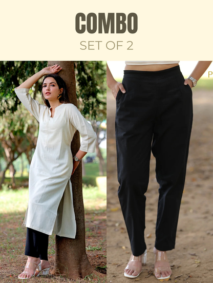 Straight Kurti & Pant Combo - Straight Kurti & Pant Combo - Palla Jaipur - Palla Jaipur