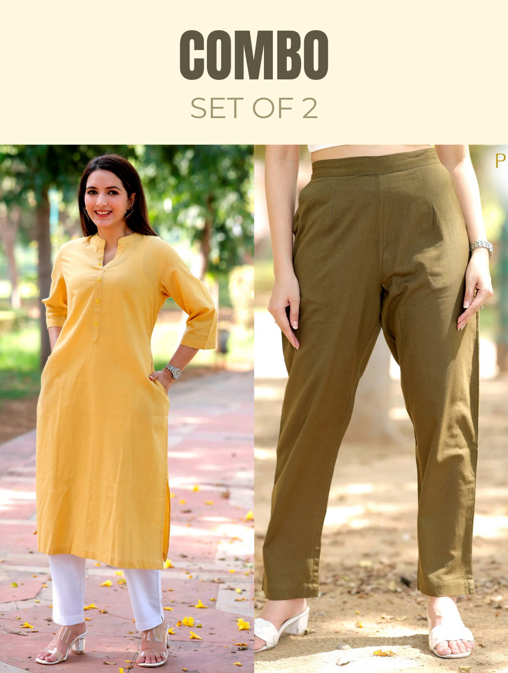 Straight Kurti & Pant Combo - Straight Kurti & Pant Combo - Palla Jaipur - Palla Jaipur