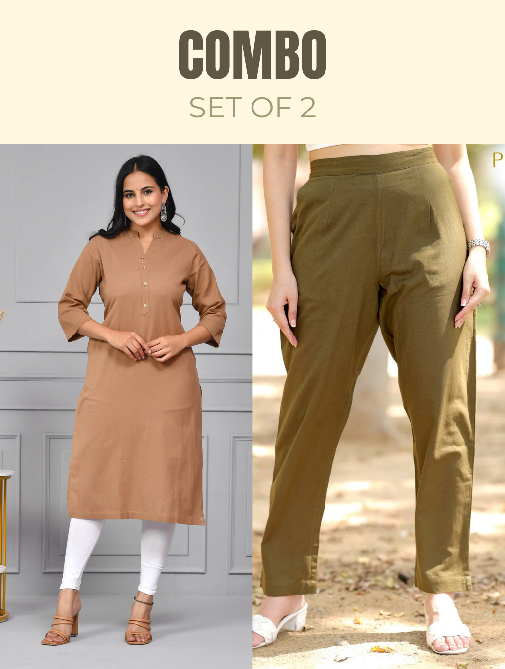 Straight Kurti & Pant Combo - Straight Kurti & Pant Combo - Palla Jaipur - Palla Jaipur