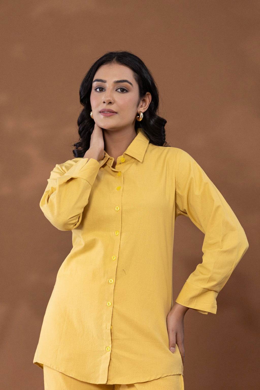 Yellow Cotton Linen Co-Ord Set - Yellow Cotton Linen Co-Ord Set - Palla Jaipur - Palla Jaipur
