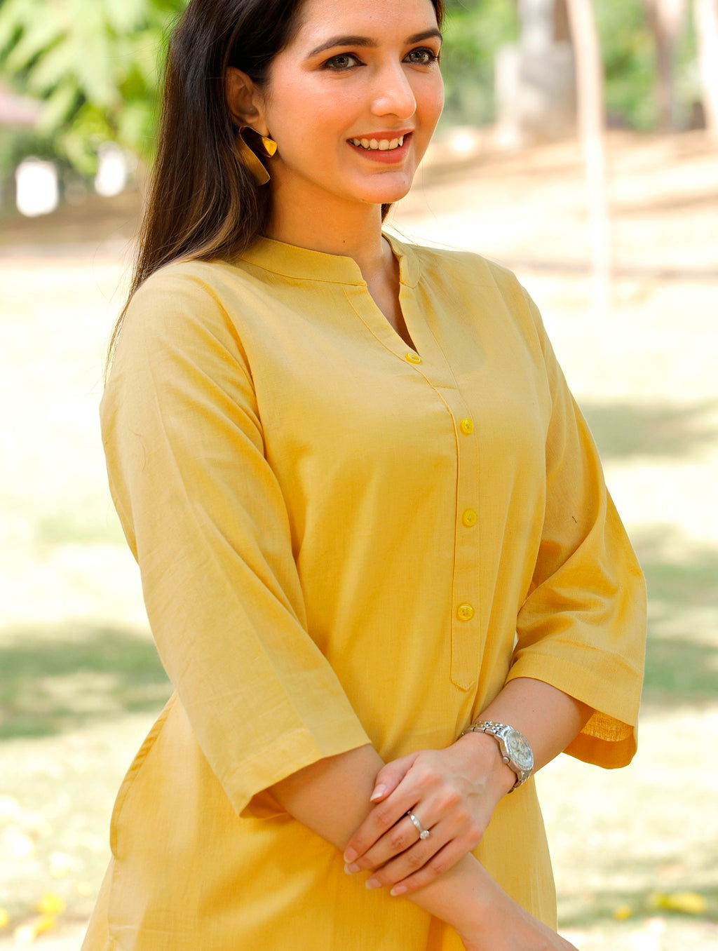 Yellow Straight Kurti - Yellow Straight Kurti - Palla Jaipur - Palla Jaipur