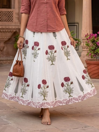 Ruhani Rose Cotton Skirt