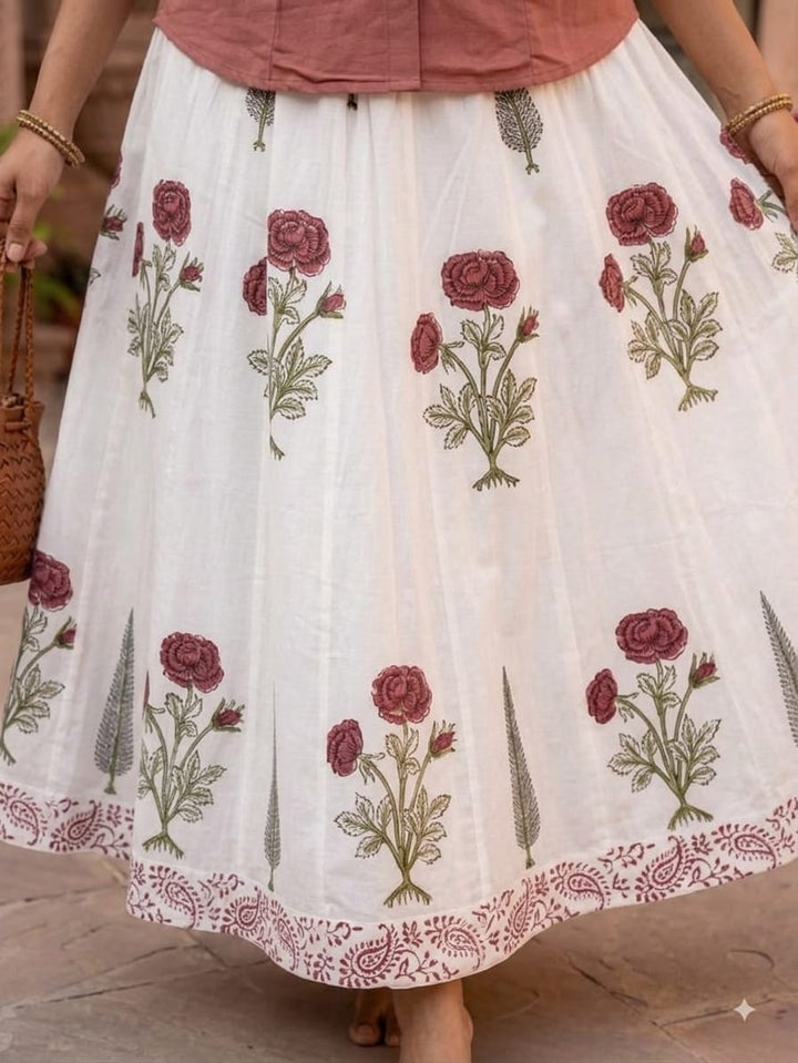 Ruhani Rose Cotton Skirt