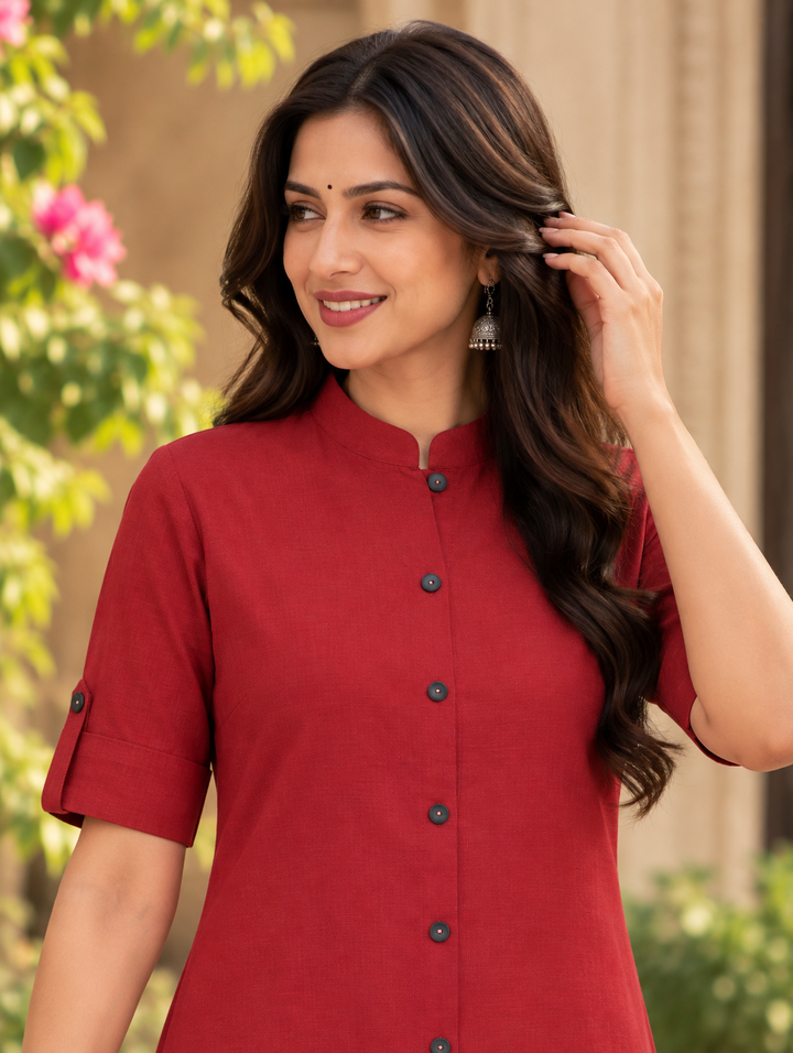 Ruhani Red A-Line Kurti