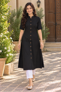 Black Elegance A Line Kurti