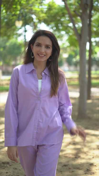 Lilac Cotton Linen Shirt