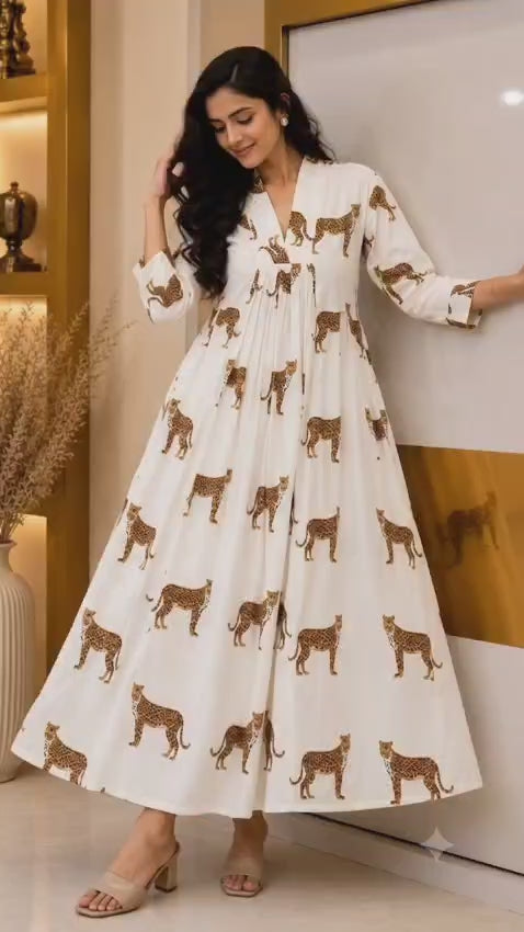Cheetah Handblock Dresss