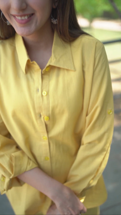 Yellow Cotton Linen Shirt