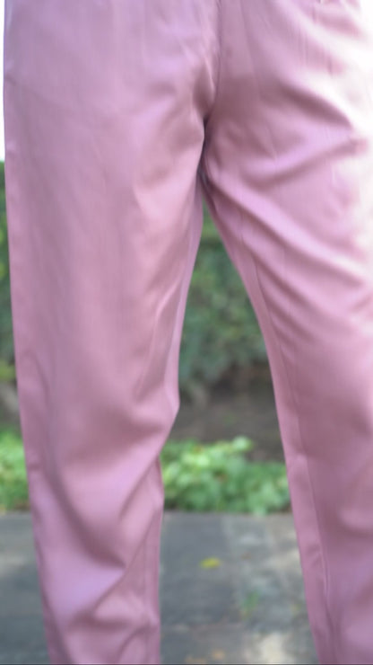 Peach Cotton Formal Pants