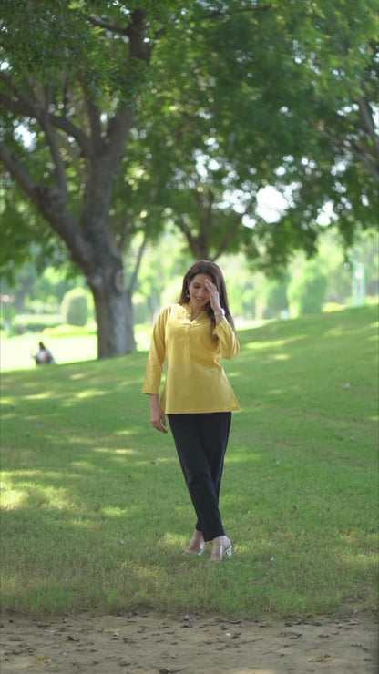 Yellow Short Kurti