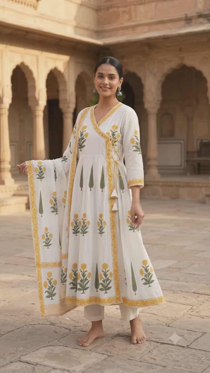 Genda Gul Angrakha Salwar suit