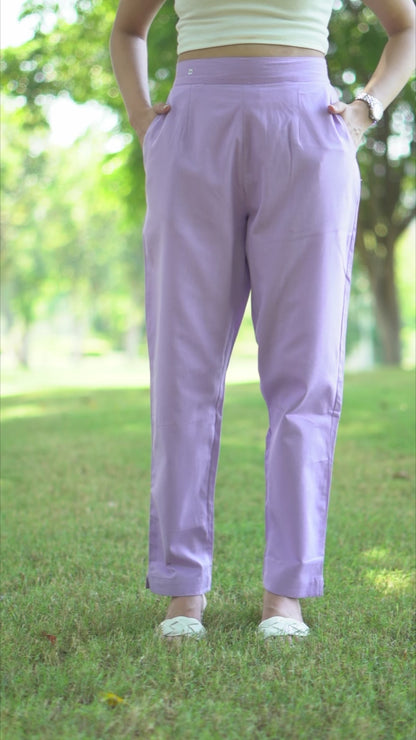 Lilac Cotton Linen Pants