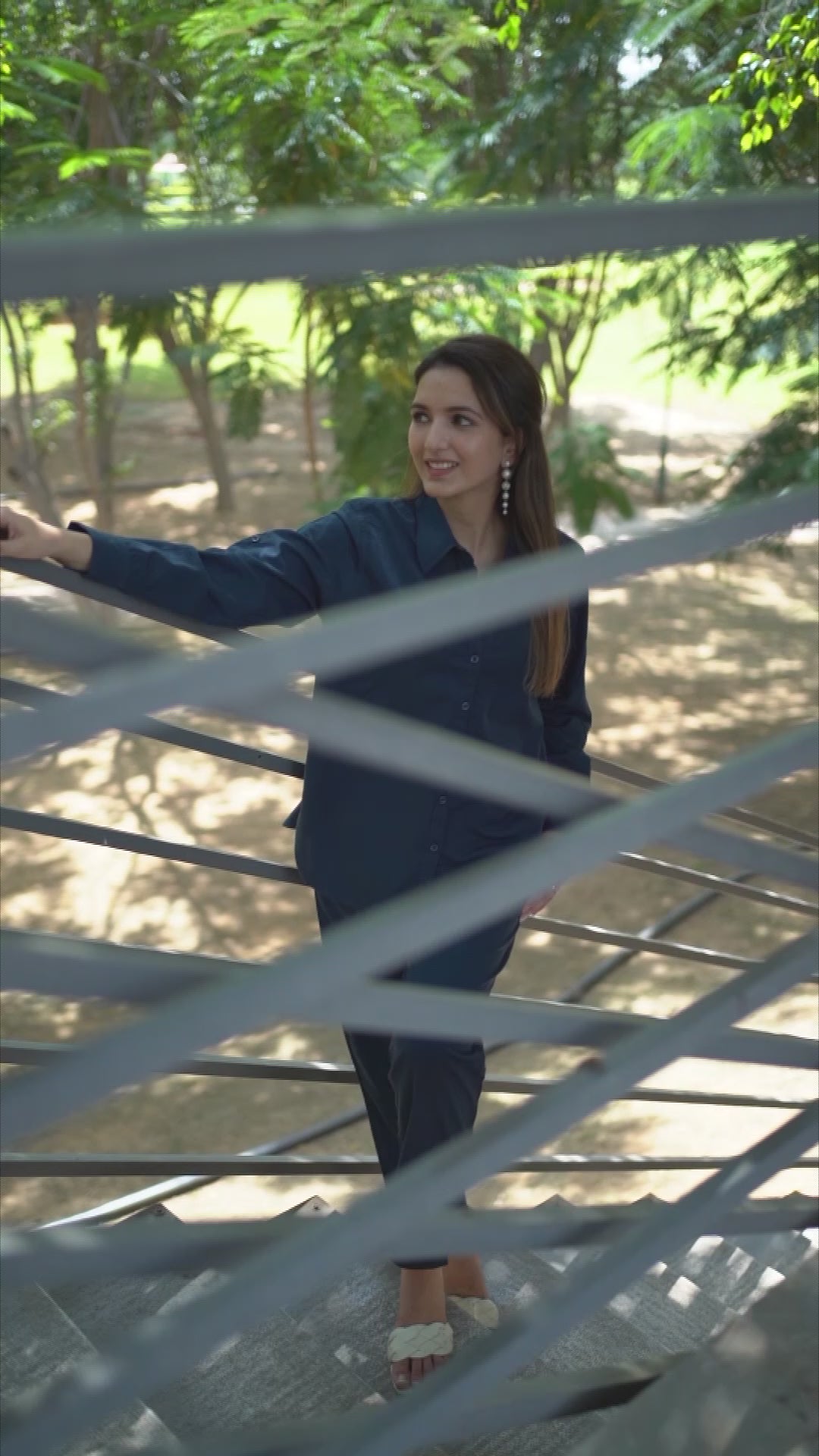 Navy Blue Cotton Linen Co-Ord Set