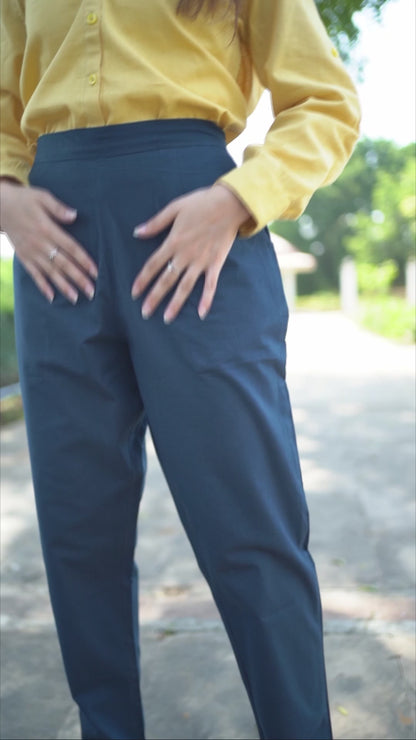 Blue Cotton Pant