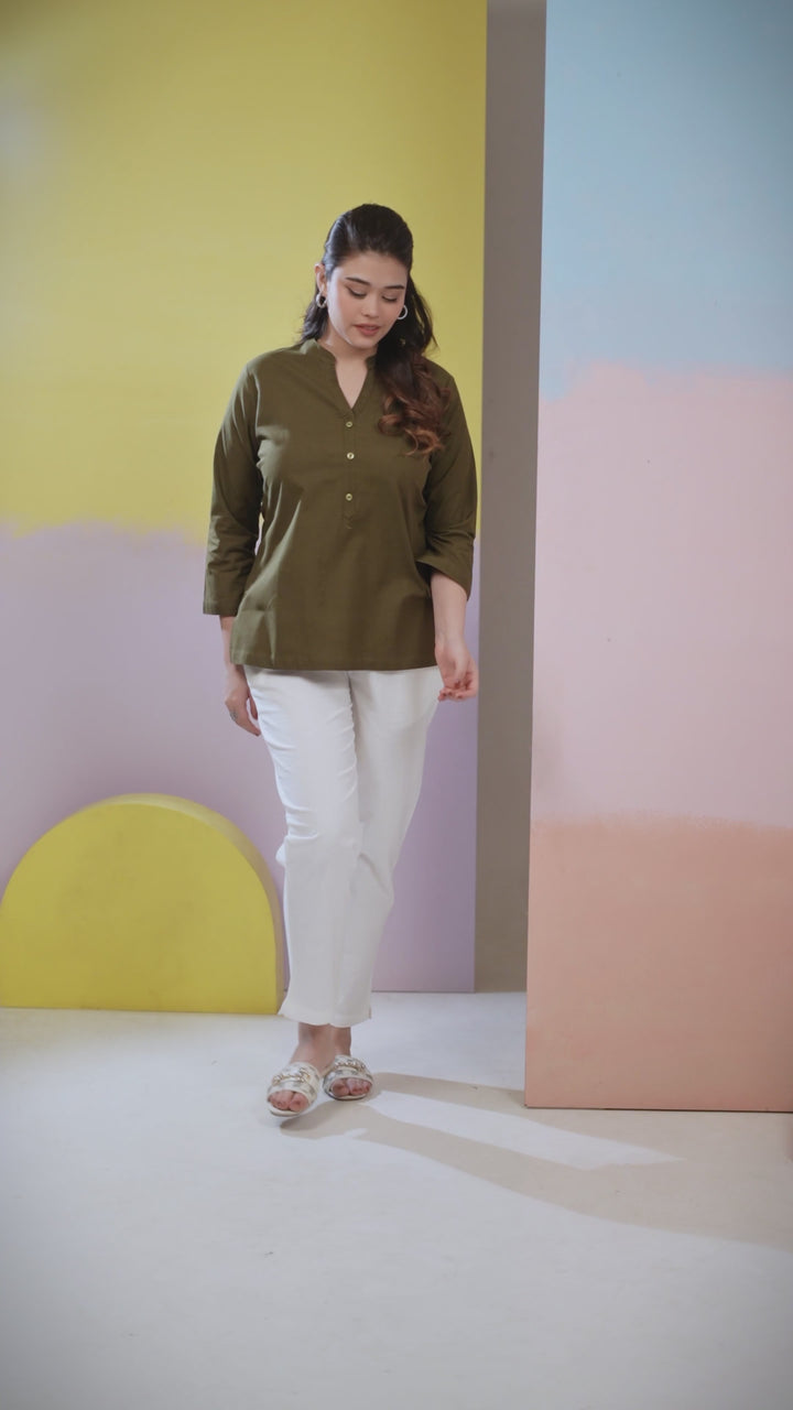 Bottle Green Short Kurti