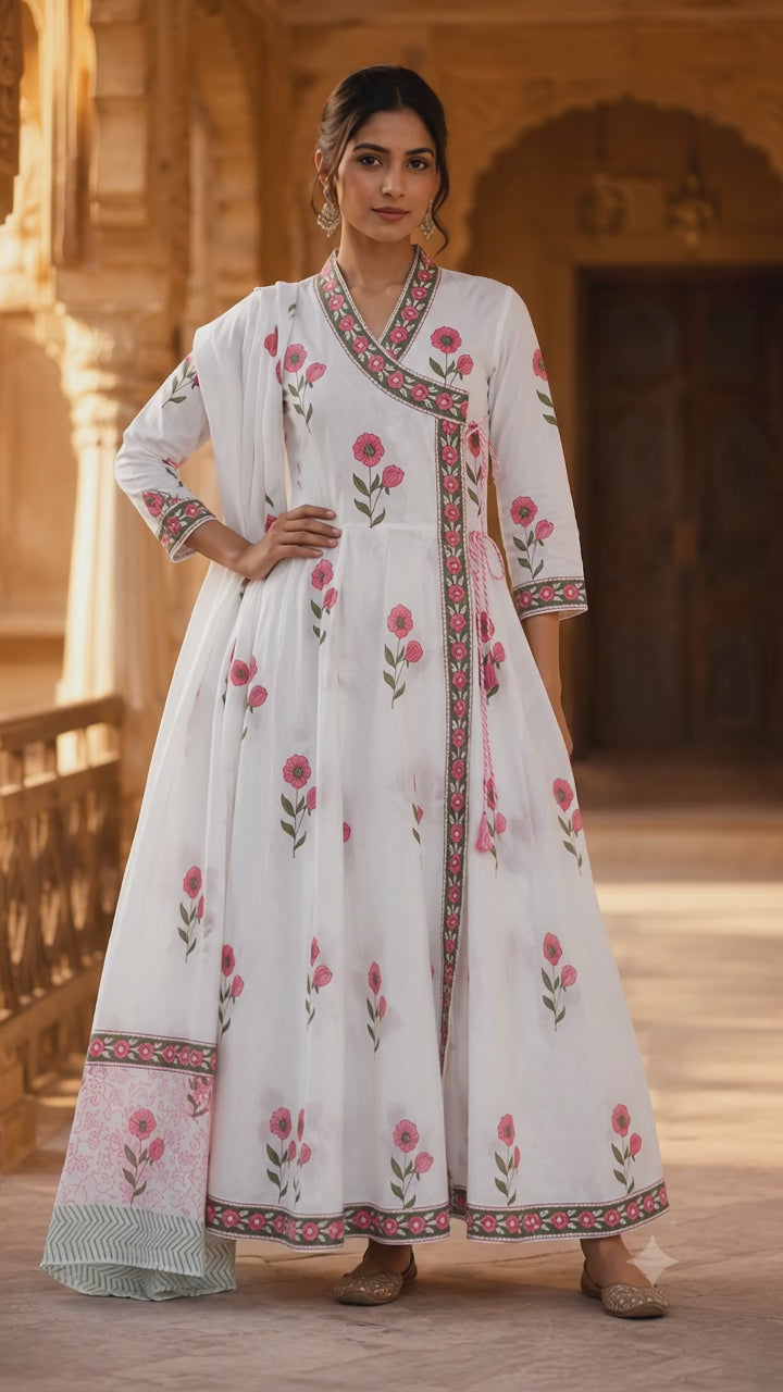 Gulabi noor handblock suit set
