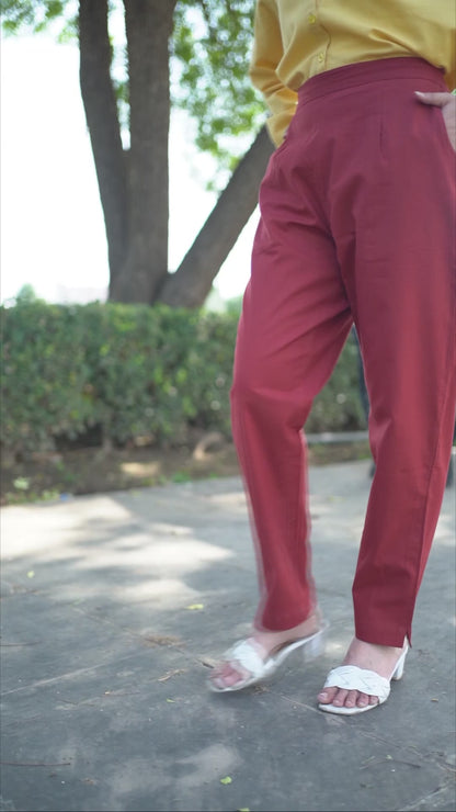 Maroon Cotton Pant