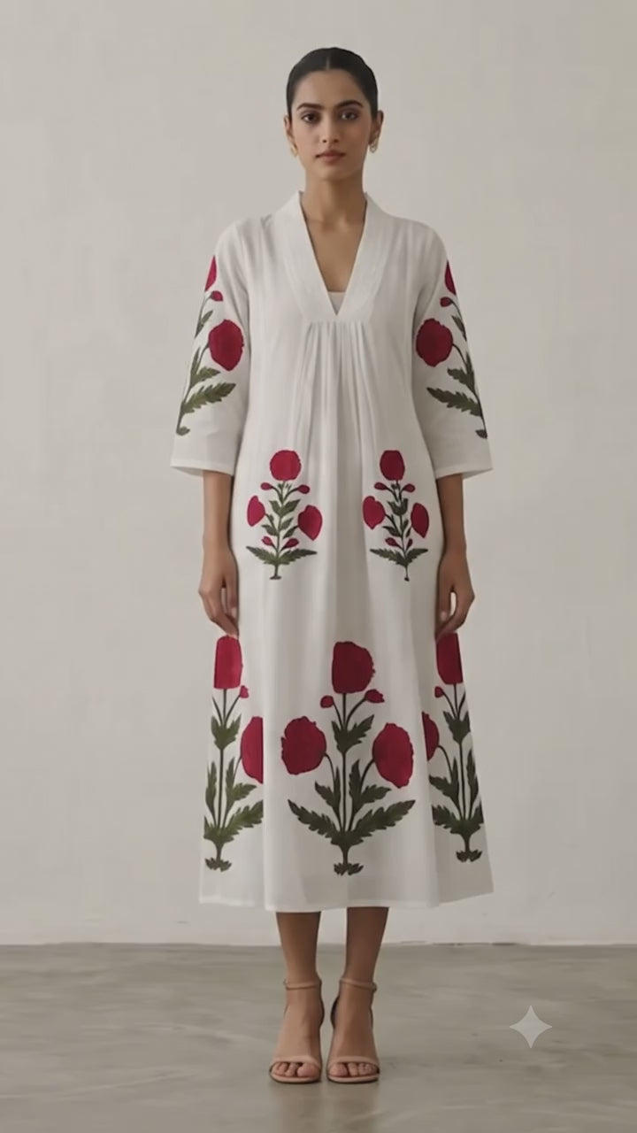 Rose Garden Handblock dresss