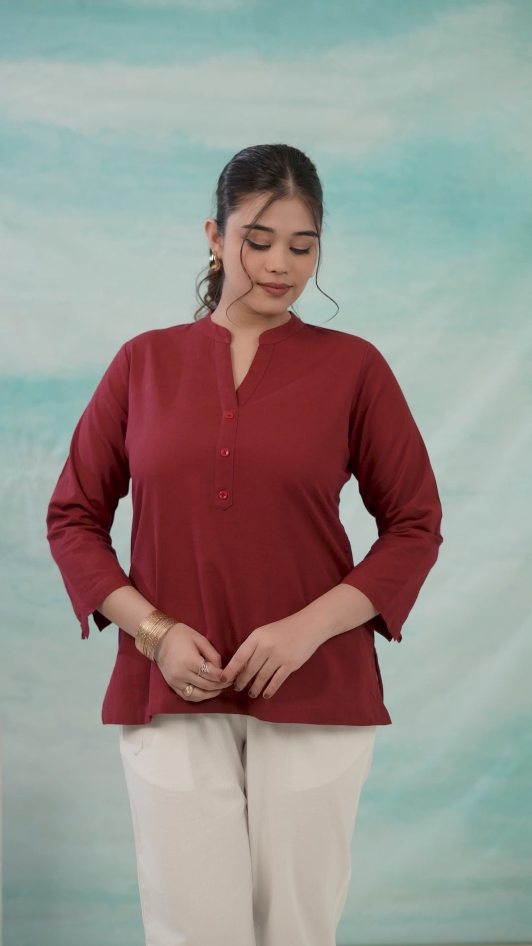Maroon Short Kurti