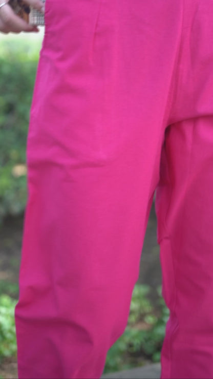 Hot Pink Cotton Pant