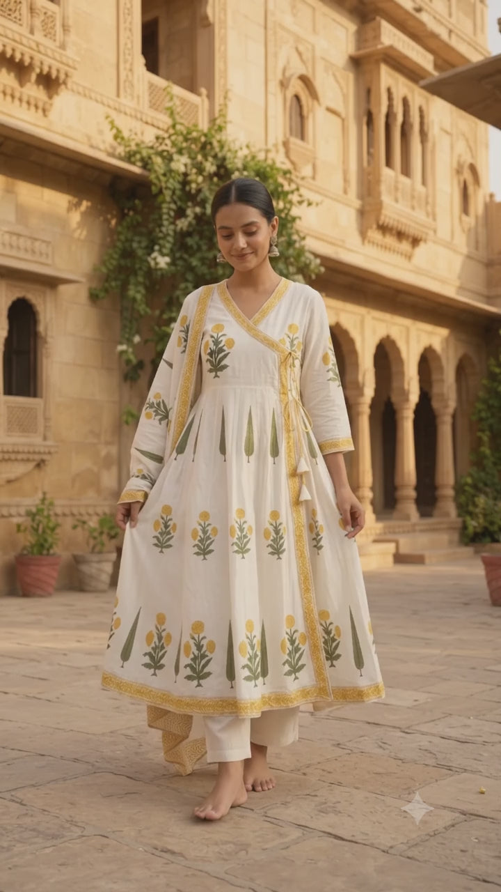 Genda Gul Angrakha Salwar suit