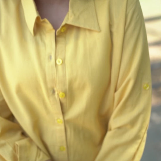 Yellow Cotton Linen Shirt