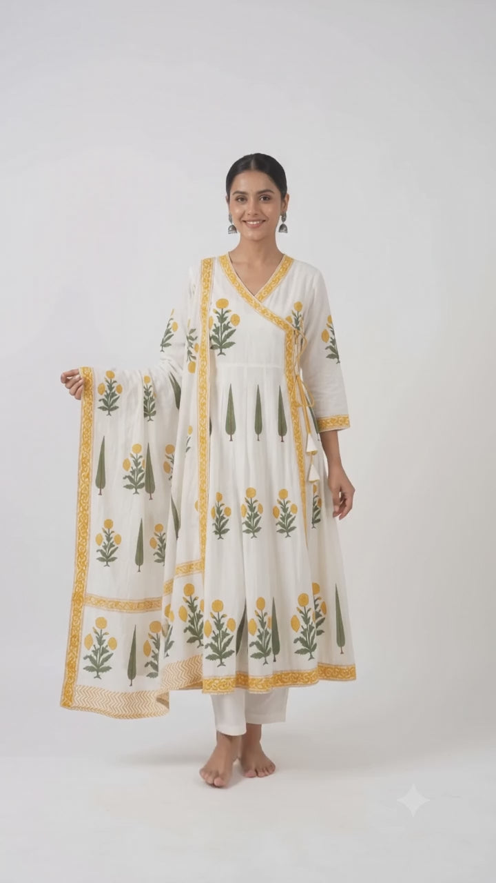 Genda Gul Angrakha Salwar suit