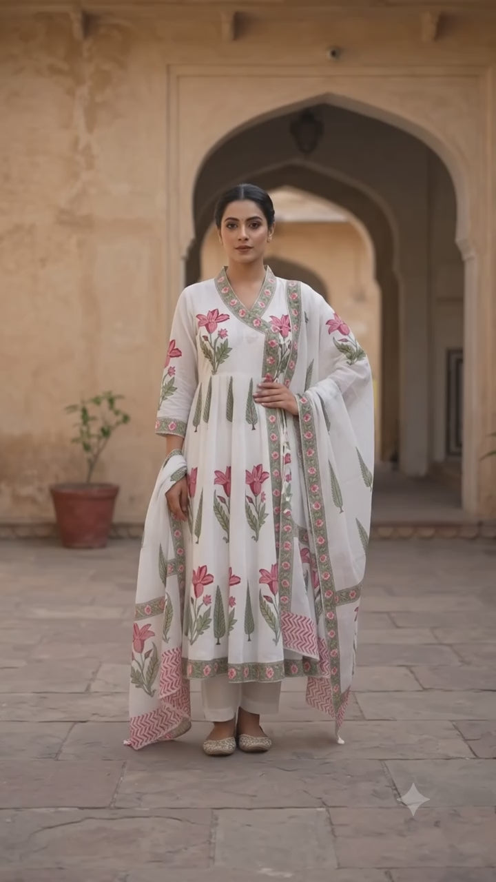 Pink Cypress Bloom Suit set