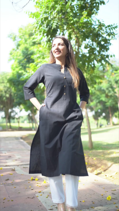 Black Straight Kurti