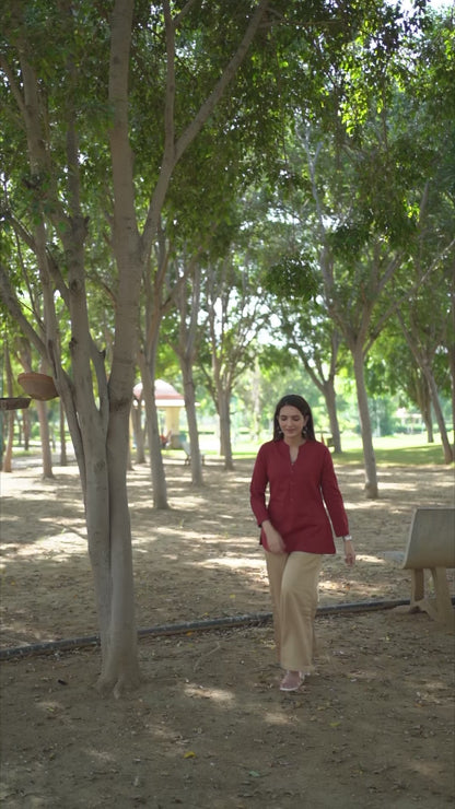 Maroon Short Kurti