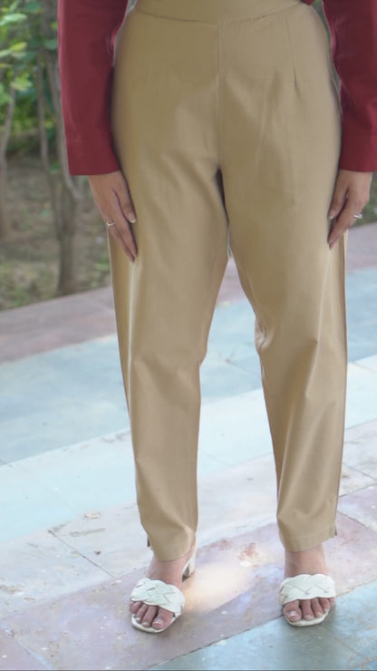 Mocha Brown Cotton Pant